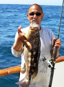 Stew Suenaga with a nice calico bass